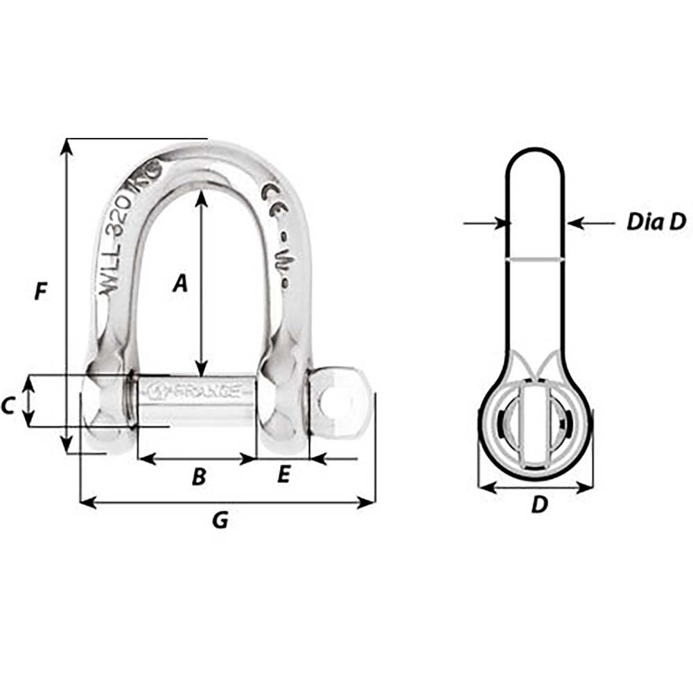 Wichard Self-Locking D Shackle - Diameter 5mm - 3/16" [01202] - BuoyMart.com  Shackles/Rings/Pins Wichard Marine