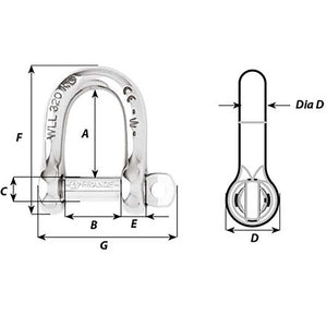 Wichard Self-Locking D Shackle - Diameter 8mm - 5/16" [01204] - BuoyMart.com  Shackles/Rings/Pins Wichard Marine