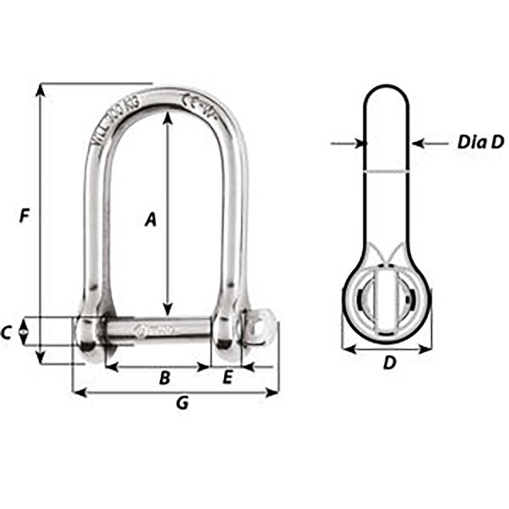 Wichard Self-Locking Large Shackle - Diameter 5mm - 3/16" [01262] - BuoyMart.com  Shackles/Rings/Pins Wichard Marine