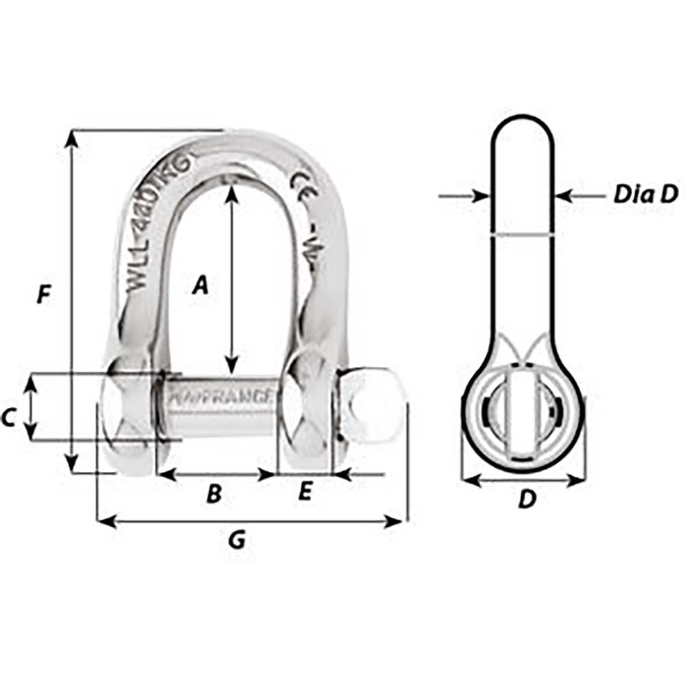 Wichard Captive Pin D Shackle - Diameter 10mm - 13/32" [01405] - BuoyMart.com  Shackles/Rings/Pins Wichard Marine