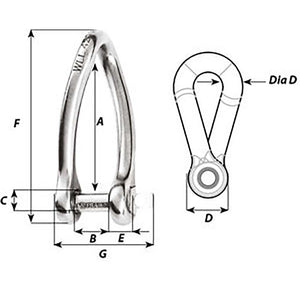 Wichard Captive Pin Twisted Shackle - Diameter 6mm - 1/4" [01423] - BuoyMart.com  Shackles/Rings/Pins Wichard Marine
