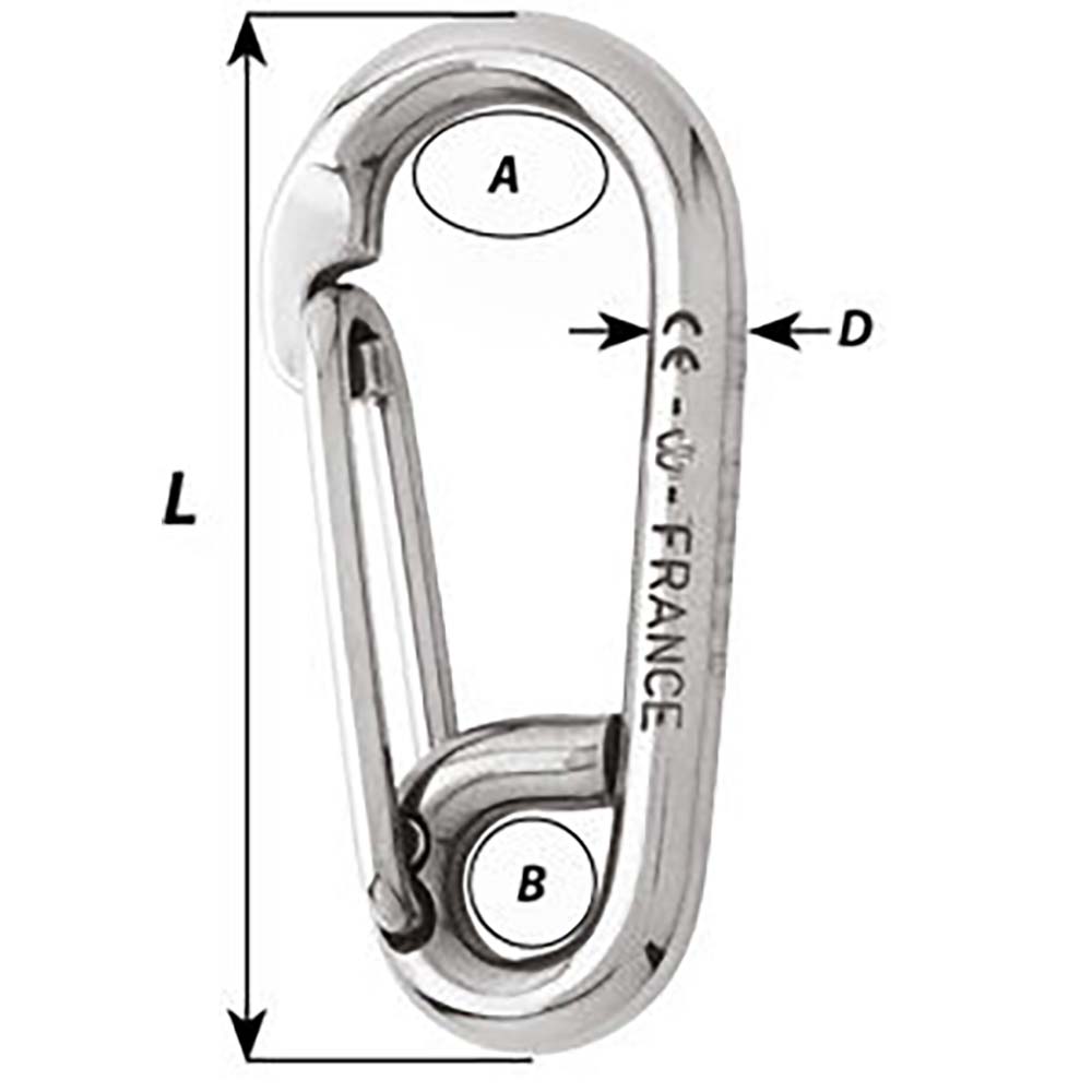 Wichard Symmetric Carbine Hook - Length 60mm - 1/4" [02313] - BuoyMart.com  Hardware Wichard Marine