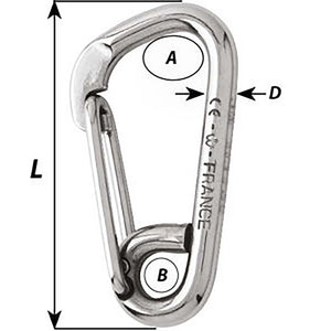 Wichard Asymmetric Carbine Hook - Length 100mm - 13/32" [02326] - BuoyMart.com  Hardware Wichard Marine