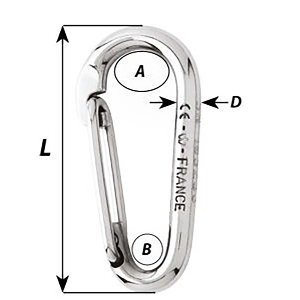 Wichard Symmetric Carbine Hook Without Eye - Length 60mm - 1/4" [02333] - BuoyMart.com  Hardware Wichard Marine