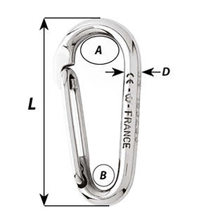 Wichard Symmetric Carbine Hook Without Eye - Length 60mm - 1/4" [02333] - BuoyMart.com  Hardware Wichard Marine