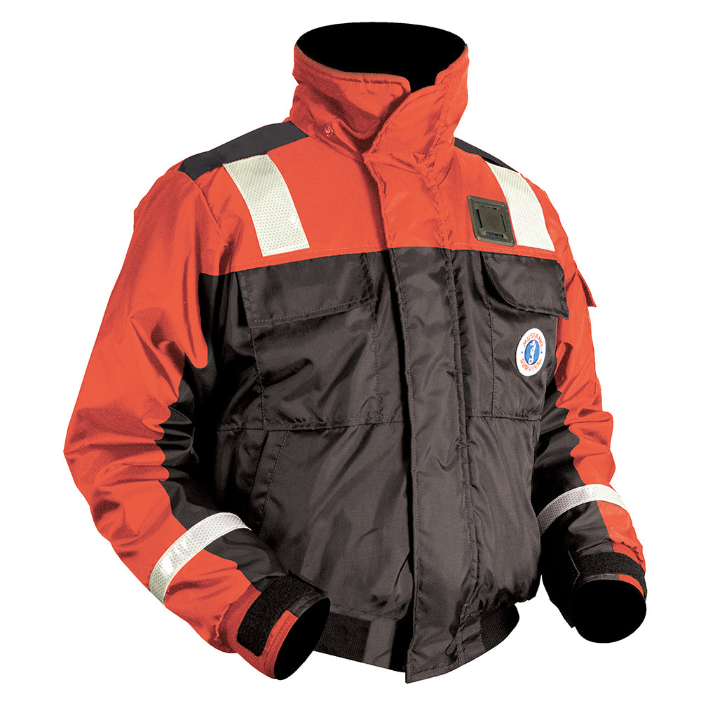 Mustang Classic Flotation Bomber Jacket w/Reflective Tape - Orange/Black - Medium [MJ6214T1-33-M-206] - BuoyMart.com  Flotation Coats/Pants Mustang Survival