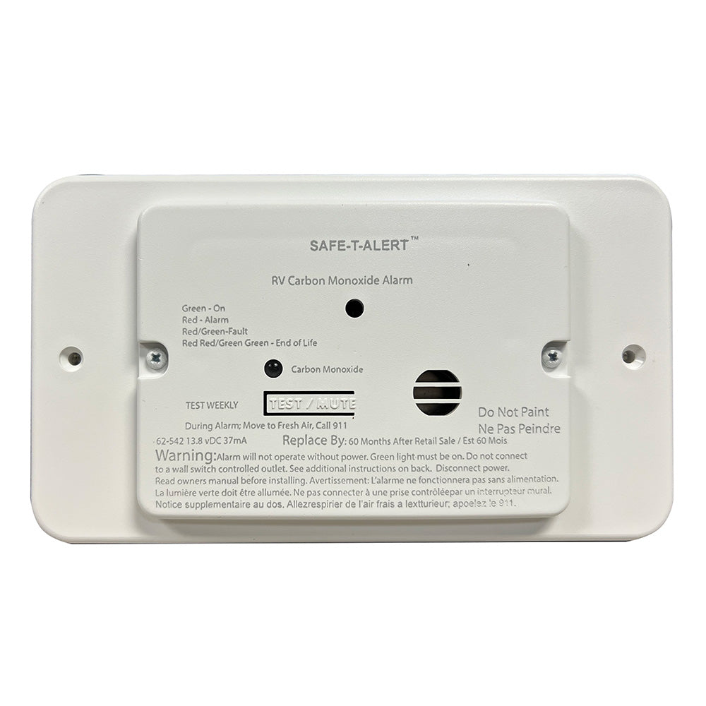 Safe-T-Alert 62 Series RV Carbon Monoxide - White - Flush Mount - 12V w/Trim Ring [62-542-TR-WT] - BuoyMart.com  Fume Detectors Safe-T-Alert