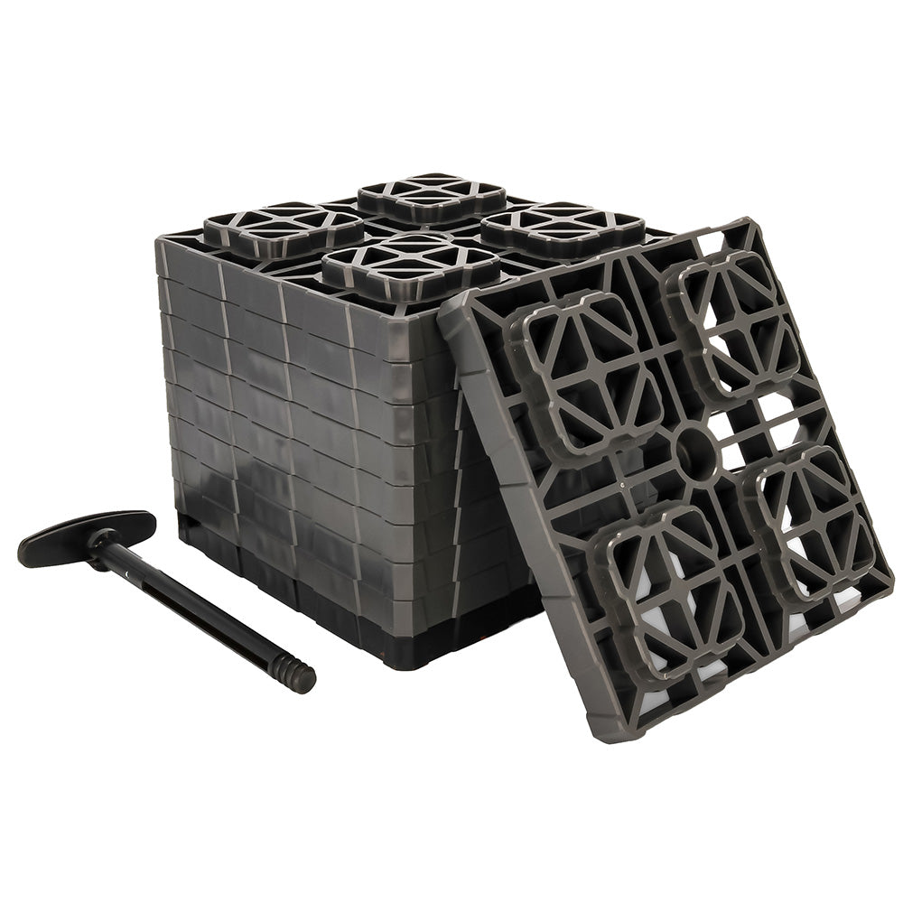 Camco FasTen Leveling Blocks XL w/T-Handle - 2x2 - Grey *10-Pack [44527] - BuoyMart.com  Hitches & Accessories Camco