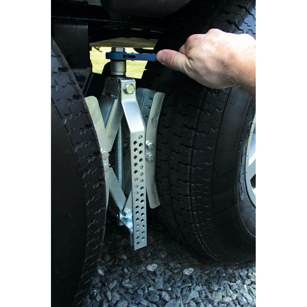 Camco Eaz-Lift 10" Wheel Stop w/Wrench  Lock - Metal [44662] - BuoyMart.com  Hitches & Accessories Camco