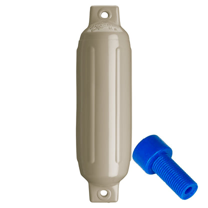 Polyform G-1 Twin Eye Fender 3.5" x 12.8" - Sand w/Adapter [G-1 SAND W/AIR ADAPTER] - BuoyMart.com  Fenders Polyform U.S.