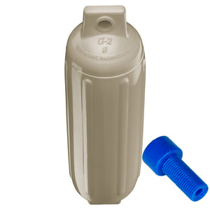 Polyform G-2 Twin Eye Fender 4.5" x 15.5" - Sand w/Adapter [G-2 SAND W/AIR ADAPTER] - BuoyMart.com  Fenders Polyform U.S.