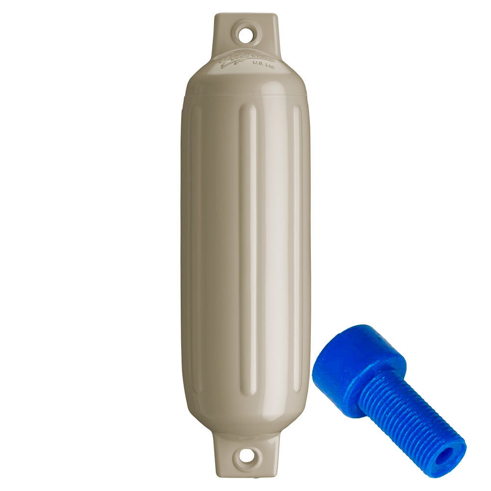 Polyform G-2 Twin Eye Fender 4.5" x 15.5" - Sand w/Adapter [G-2 SAND W/AIR ADAPTER] - BuoyMart.com  Fenders Polyform U.S.
