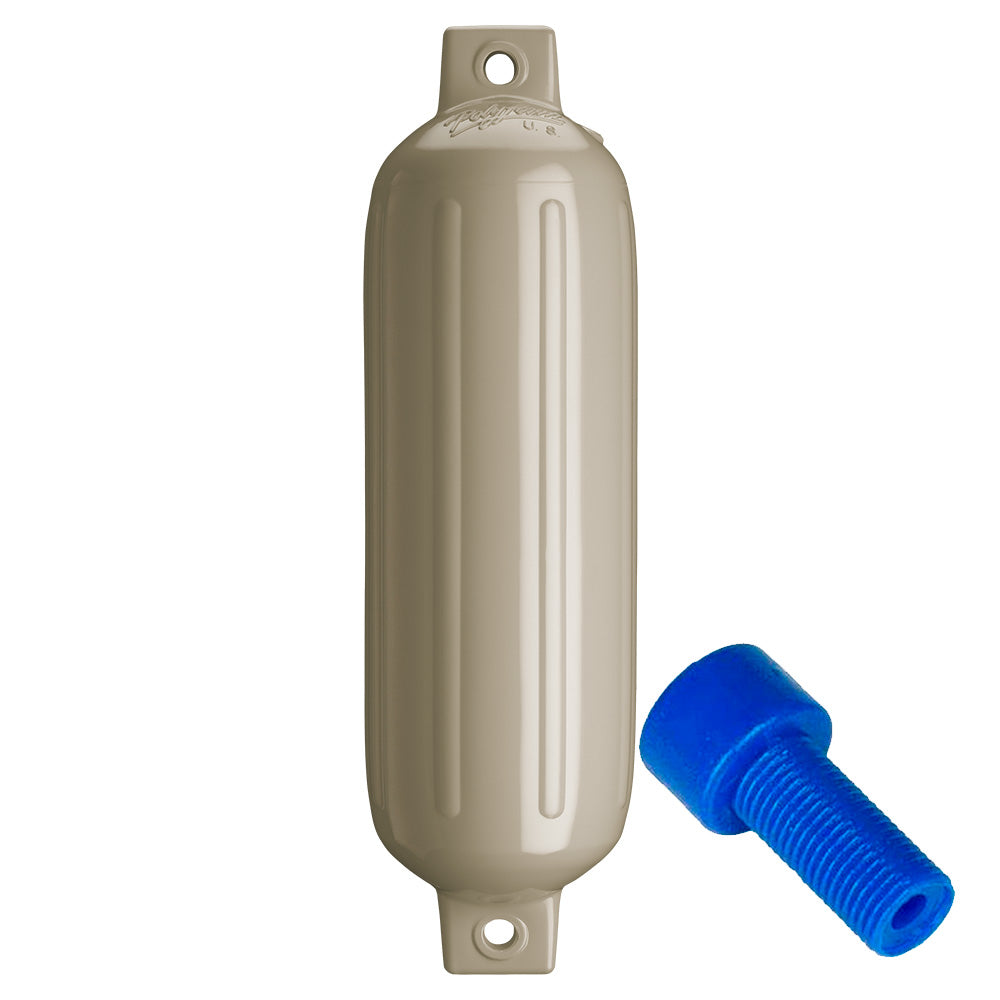 Polyform G-4 Twin Eye Fender 6.5" x 22" - Sand w/Adapter [G-4 SAND W/AIR ADAPTER] - BuoyMart.com  Fenders Polyform U.S.
