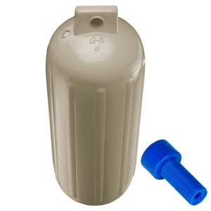 Polyform G-5 Twin Eye Fender 8.8" x 26.8" - Sand w/Adapter [G-5 SAND W/AIR ADAPTER] - BuoyMart.com  Fenders Polyform U.S.