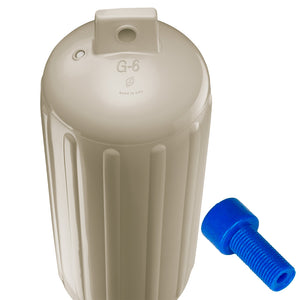 Polyform G-6 Twin Eye Fender 11" x 30" - Sand w/Adapter [G-6 SAND W/AIR ADAPTER] - BuoyMart.com  Fenders Polyform U.S.