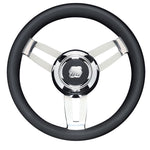 Uflex Morosini 13.8" Steering Wheel - Black Polyurethane w/Stainless Steel Spokes  Chrome Hub [MOROSINI U/CH/B] - BuoyMart.com  Steering Wheels Uflex USA