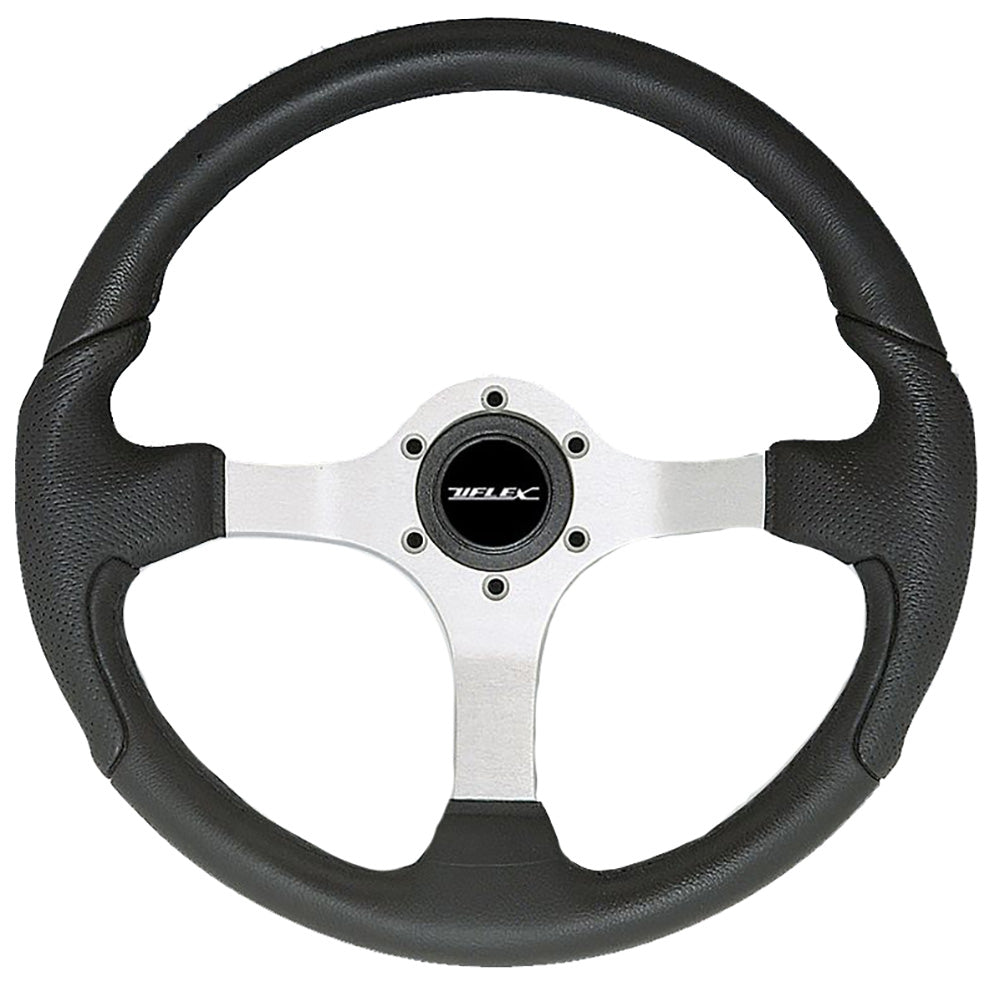 Uflex Nisida Steering Wheel 13.8" - Black Polyurethane Grip w/Black Aluminum Spokes [NISIDA-B/B] - BuoyMart.com  Steering Wheels Uflex USA