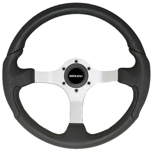 Uflex Nisida Steering Wheel 13.8" - Black Polyurethane Grip w/Black Aluminum Spokes [NISIDA-B/B] - BuoyMart.com  Steering Wheels Uflex USA