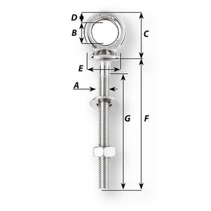 Wichard Eye Bolt - Diameter 15/32" - Length 2-3/8" [06491] - BuoyMart.com  Accessories Wichard Marine