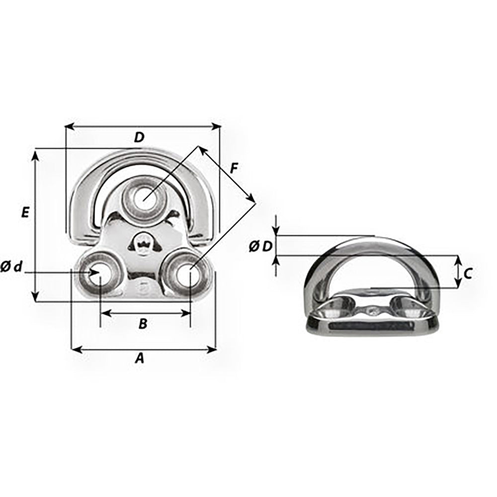 Wichard Folding Pad Eye - Diameter 5/16" [06605] - BuoyMart.com  Accessories Wichard Marine