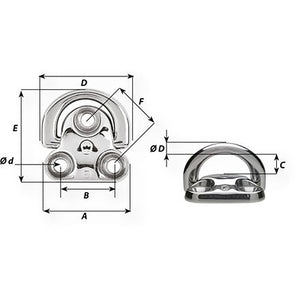 Wichard Folding Pad Eye - Diameter 5/16" [06605] - BuoyMart.com  Accessories Wichard Marine