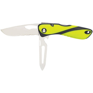 Wichard Offshore Knife - Serrated Blade - Shackler/Spike - Fluorescent [10122] - BuoyMart.com  Accessories Wichard Marine