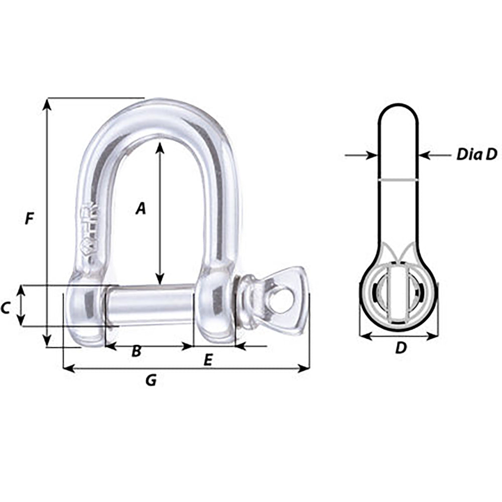 Wichard HR D Shackle - Diameter 25/64" [11205] - BuoyMart.com  Shackles/Rings/Pins Wichard Marine
