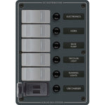 Blue Sea 8121 - 5 Position Contura Switch Panel w/Dual USB Chargers - 12/24V DC - Black [8121] - BuoyMart.com  Electrical Panels Blue Sea Systems