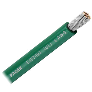 Pacer Green 6 AWG Battery Cable - Sold By The Foot [WUL6GN-FT] - BuoyMart.com  Wire Pacer Group