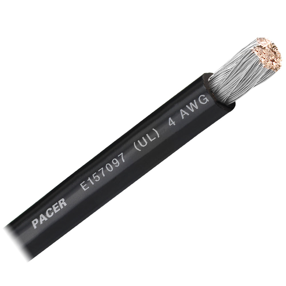 Pacer Black 4 AWG Battery Cable - Sold By The Foot [WUL4BK-FT] - BuoyMart.com  Wire Pacer Group