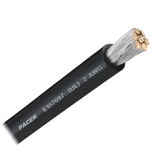 Pacer Black 2 AWG Battery Cable - Sold By The Foot [WUL2BK-FT] - BuoyMart.com  Wire Pacer Group