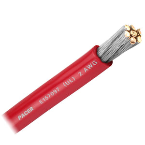 Pacer Red 2 AWG Battery Cable - Sold By The Foot [WUL2RD-FT] - BuoyMart.com  Wire Pacer Group