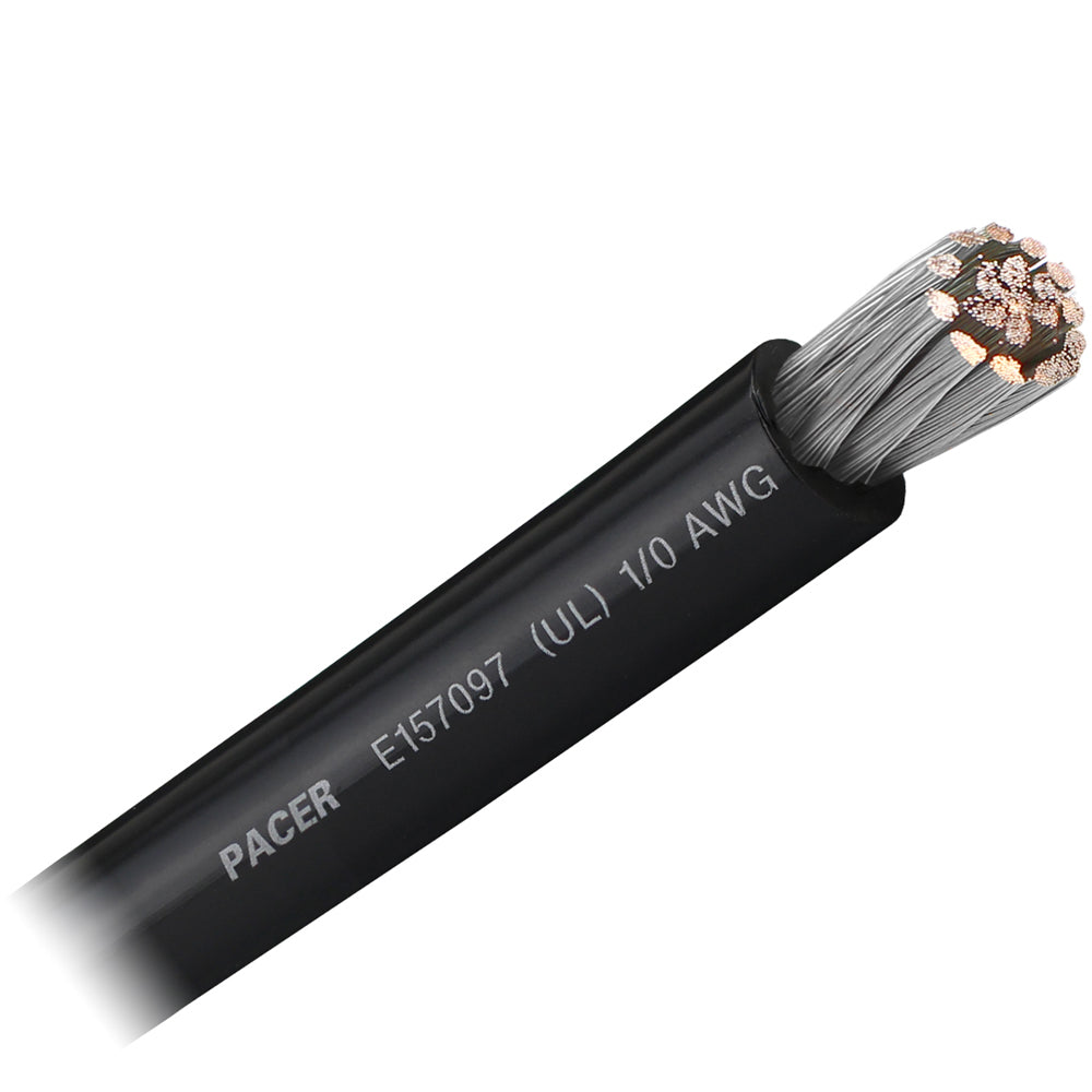 Pacer Black 1/0 AWG Battery Cable - Sold By The Foot [WUL1/0BK-FT] - BuoyMart.com  Wire Pacer Group