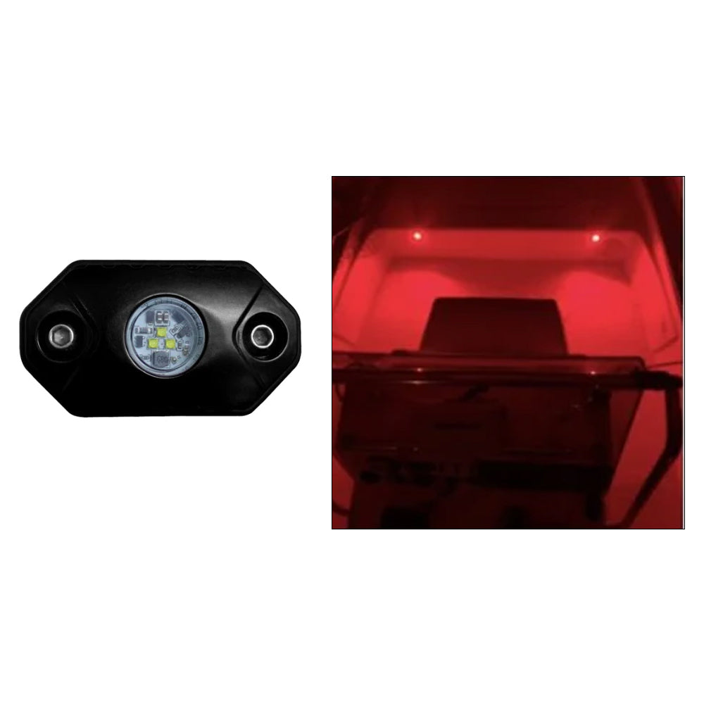 Black Oak Rock Accent Light - Red - Black Housing [RL-R] - BuoyMart.com  Interior / Courtesy Light Black Oak LED