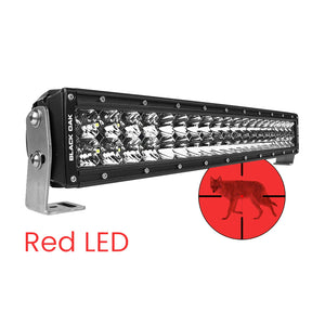 Black Oak 20" Curved Double Row Red LED Predator Hunting Light Bar - Combo Optics - Black Housing - Pro Series 3.0 [20CR-D3OS] - BuoyMart.com  Light Bars Black Oak LED