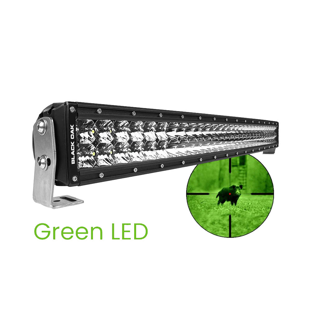 Black Oak 30" Curved Double Row Green LED Hog Hunting Light Bar - Combo Optics - Black Housing - Pro Series 3.0 [30CG-D3OS] - BuoyMart.com  Light Bars Black Oak LED