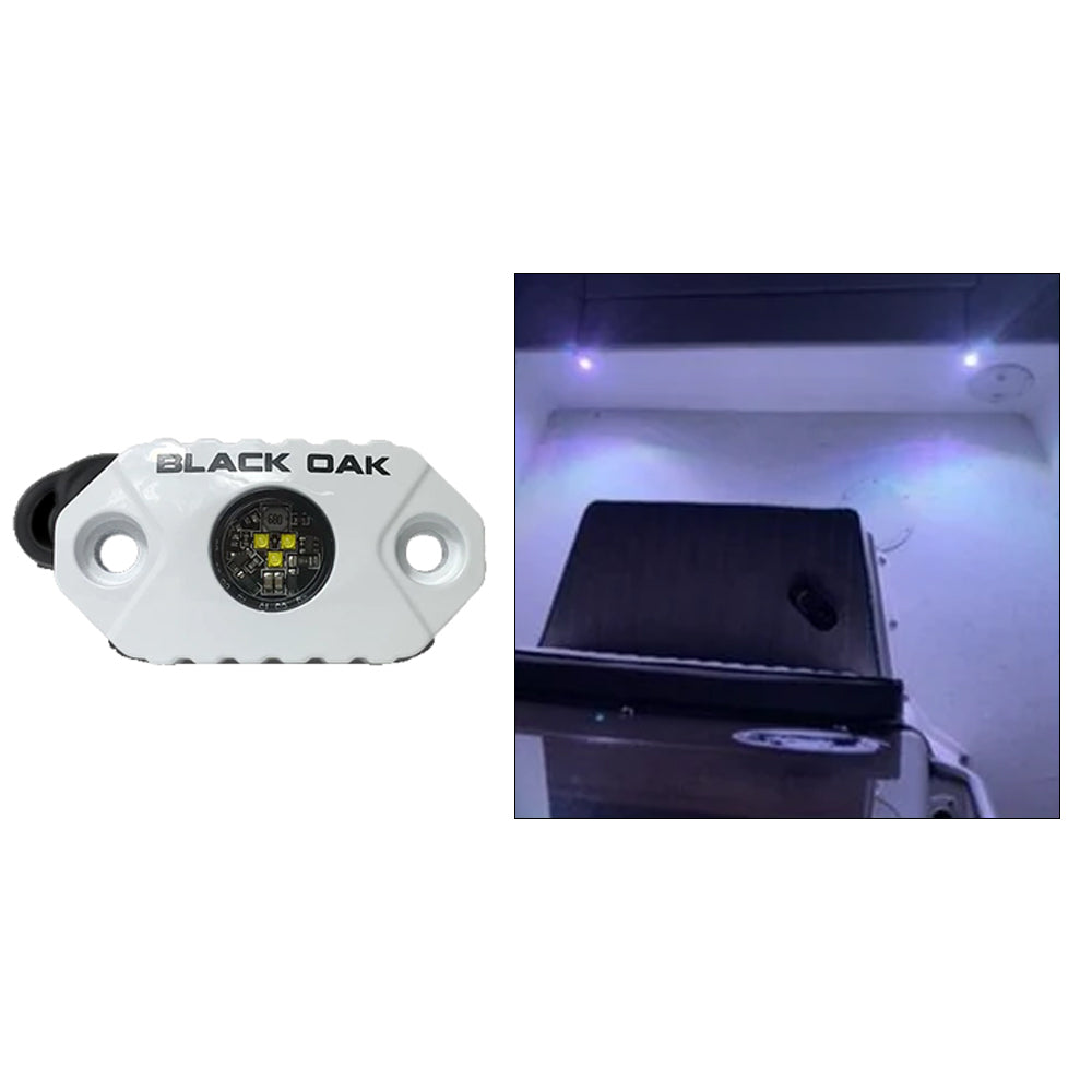 Black Oak Rock Accent Light - White LEDs - White Housing [MAL-W] - BuoyMart.com  Interior / Courtesy Light Black Oak LED
