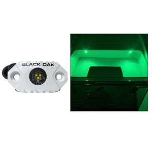 Black Oak Rock Accent Light - Green LEDs - White Housing [MAL-G] - BuoyMart.com  Interior / Courtesy Light Black Oak LED