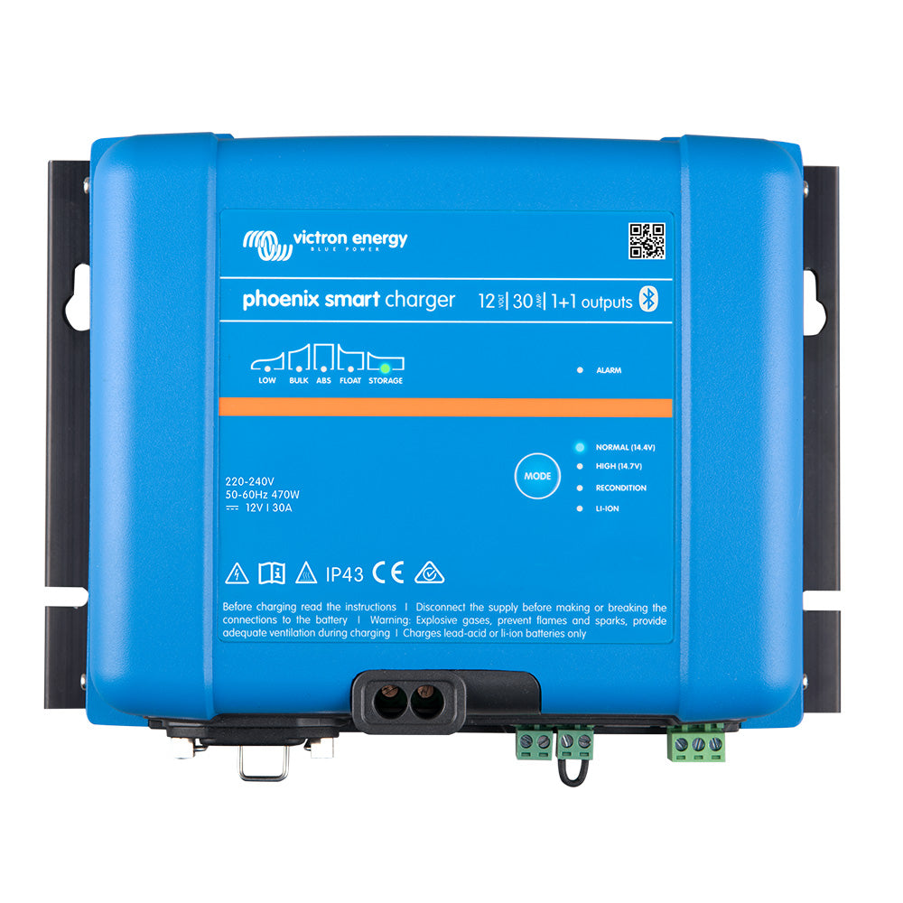 Victron Phoenix Smart IP43 Charger 12/30 (1+1) 120-240VAC Requires 5-15P Mains Cord [PSC123051095] - BuoyMart.com  Battery Chargers Victron Energy