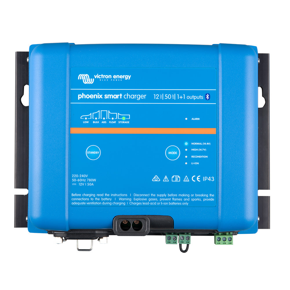Victron Phoenix Smart IP43 Charger 12/50 (1+1) 120-240VAC Requires 5-15P Mains Cord [PSC125051095] - BuoyMart.com  Battery Chargers Victron Energy