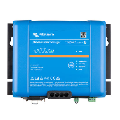 Victron Phoenix Smart IP43 Charger 12/50 (3) 120-240VAC Requires 5-15P Mains Cord [PSC125053095] - BuoyMart.com  Battery Chargers Victron Energy
