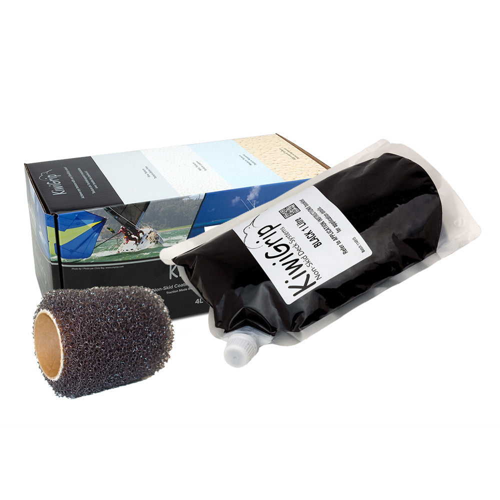 KiwiGrip 1 Liter Pouch - Black w/4" Roller [KG-1BK-PR] - BuoyMart.com  Non-Skid Paint KiwiGrip