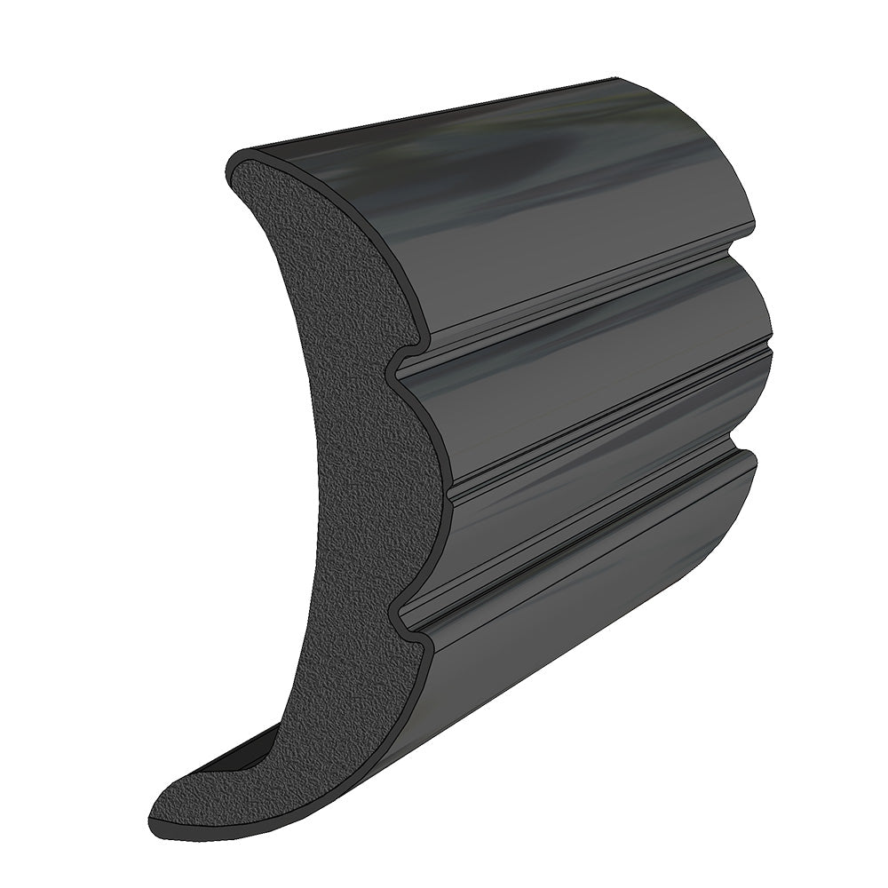 TACO Rigid Vinyl Flex-Core Rub Rail 2" x 7/8" - Black 60 [V21-9906BKA60D-1] - BuoyMart.com  Rub Rail TACO Marine
