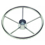 Schmitt Marine 170 Finger Grip Destroyer 5-Spoke 15.5" Stainless Steel Cap 3/4" Tapered Shaft w/Knob [1731521FGK-R] - BuoyMart.com  Steering Wheels Schmitt Marine