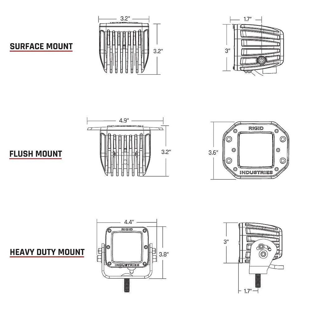 RIGID Industries D-Series PRO Flood Diffused Surface Mount Black Light - Pair [202513] - BuoyMart.com  Lighting RIGID Industries