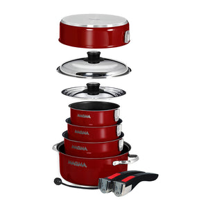 Magma Nestable 10 Piece Induction Non-Stick Enamel Finish Cookware Set - Magma Red [A10-366-MR-2-IN] - BuoyMart.com  Deck / Galley Magma