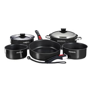 Magma Nestable 10 Piece Induction Non-Stick Enamel Finish Cookware Set - Jet Black [A10-366-JB-2-IN] - BuoyMart.com  Deck / Galley Magma