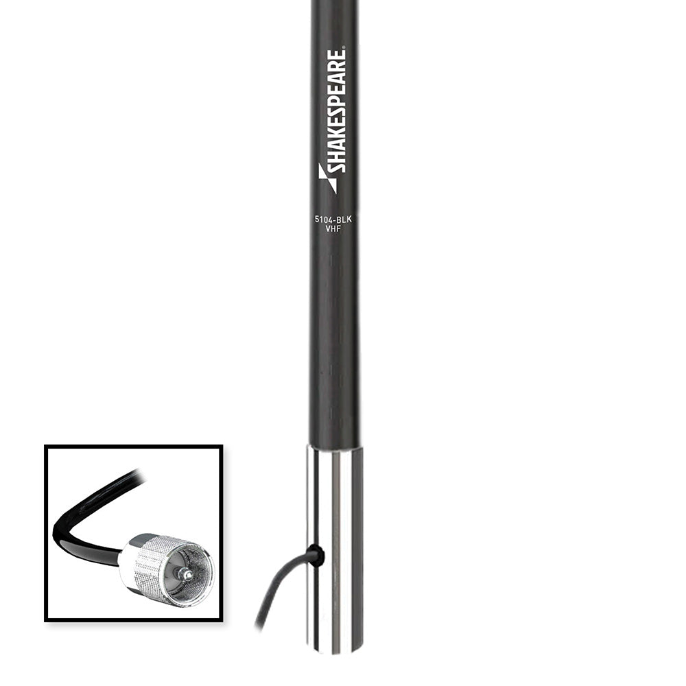 Shakespeare 5104 4 Classic VHF Antenna w/15' RG-58 Cable - Black [5104-BLK] - BuoyMart.com  Antennas Shakespeare
