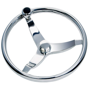 Schmitt Marine Vision FX Model 714 - 13.5" Wheel w/Knob  Finger Grip - 3/4" Tapered Shaft w/Faux Nut - 1/2"  3/4" Adapters [7141321FGK-R] - BuoyMart.com  Steering Wheels Schmitt Marine