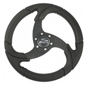 Schmitt Marine Folletto 14.2" Wheel - Black Polished Polyurethane - 3/4" Tapered Shaft w/Black Center Cap [PU026104-R] - BuoyMart.com  Steering Wheels Schmitt Marine